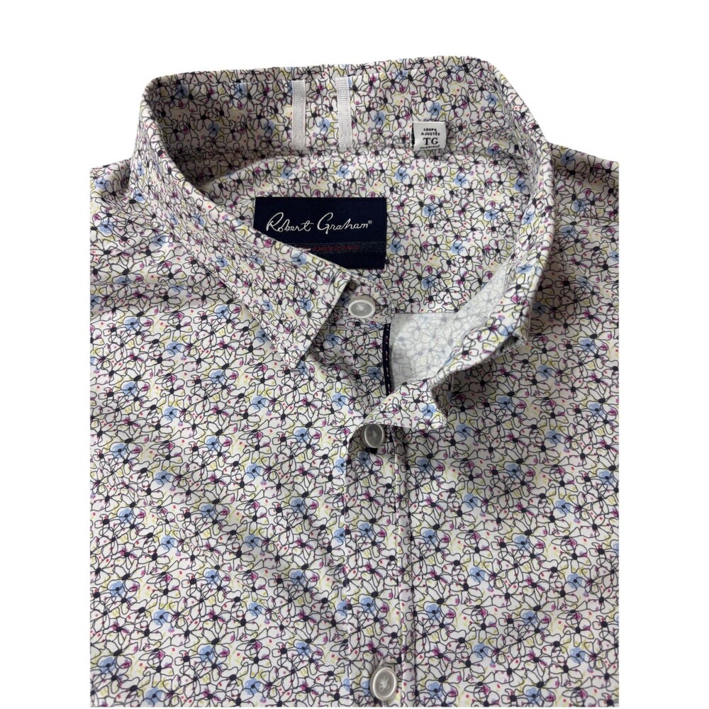 Robert Graham Modern Americana Men Button Shirt XL Floral
